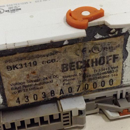 Used BECKHOFF Profibus Coupler BK3110 #87173