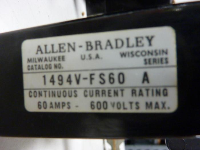 Used ALLEN BRADLEY 30 Amp Disconnect Switch 1494V-DS30 SER A #57389
