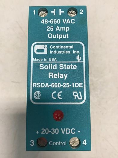 Used CONTINENTAL INDUSTRIES Solid State Relay RSDA-660-25-1DE #138578