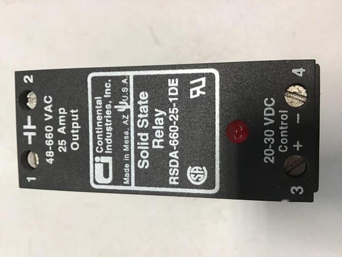 Used CONTINENTAL INDUSTRIES Solid State Relay RSDA-660-25-1DE #134794