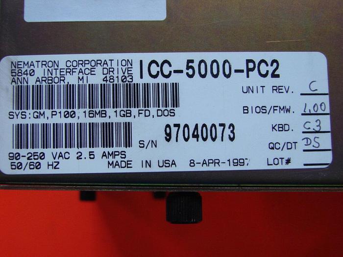 Used NEMATRON CORP Operator Interface ICC-5000-PC2 Used