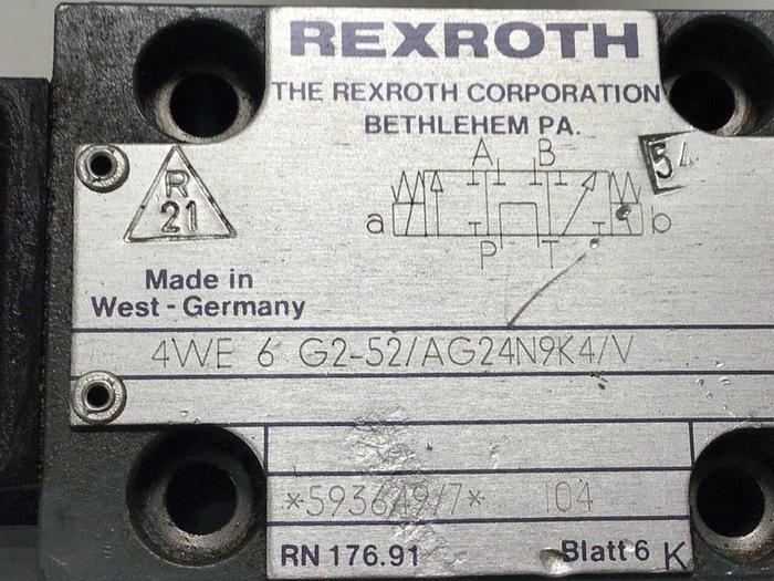 Used REXROTH Valve 4WE6G252AG24N9K4V #116305