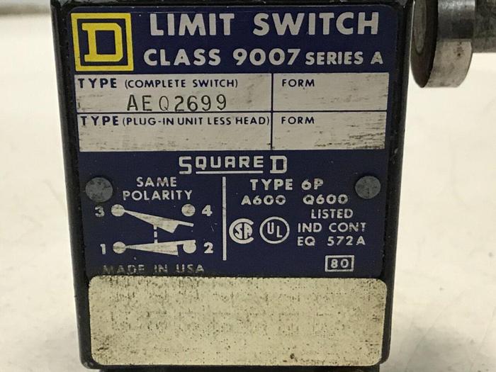 Used SQUARE D Limit Switch 9007-AEQ2699 #121422