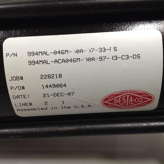 Used DESTACO Pneumatic Hold Clamp 994MAL-046M-90A-97-33-DS #90097