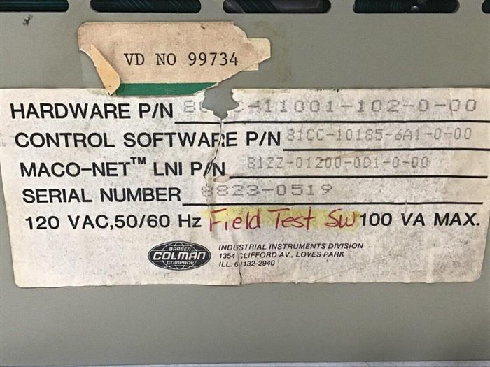 Used BARBER COLMAN Sequence Module MACO 8000 80CC-11001-102-0-00 #7395