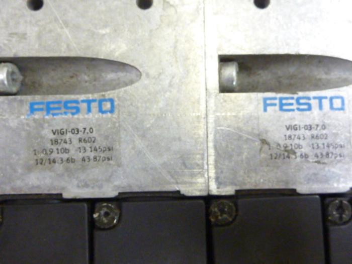 Used FESTO Control Block w/ Valves IEPR-03-7.0-P #60707