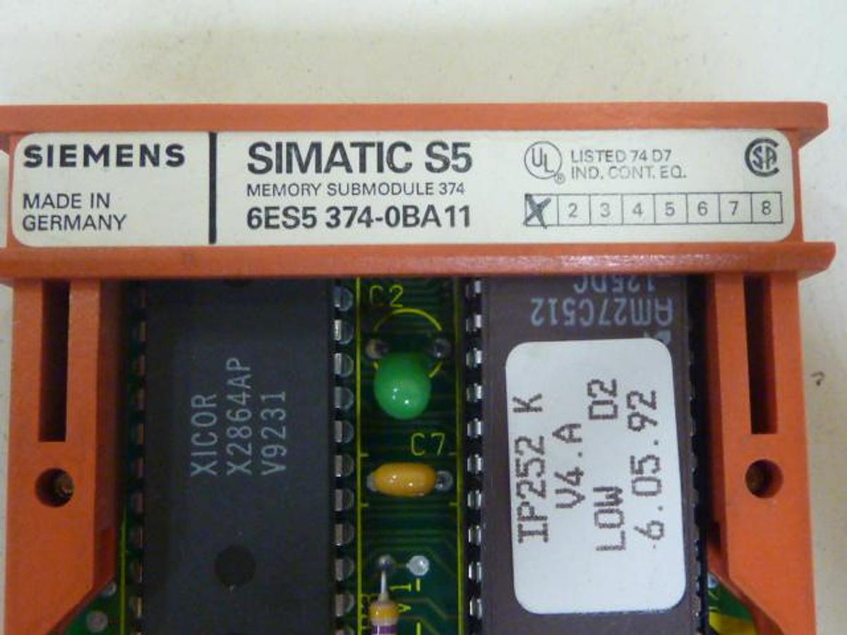 Used SIEMENS / VAN DORN SIMATIC S5 Memory 6ES5 374-0BA11 Used