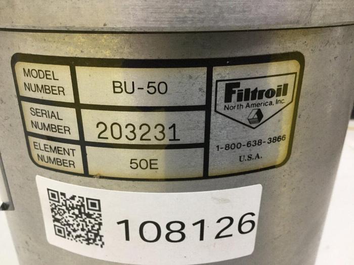 Used FILTROIL Filter Cartridge BU-50 #108126