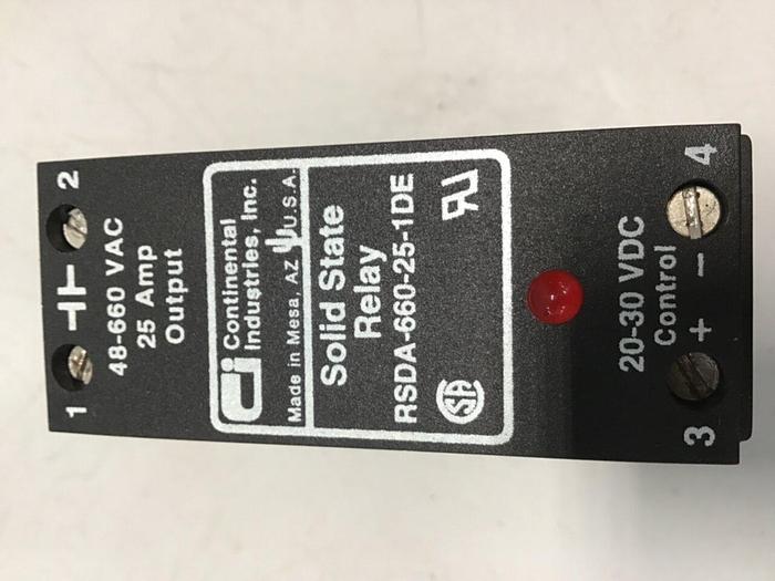 Used CONTINENTAL INDUSTRIES Solid State Relay RSDA-660-25-1DE #134757