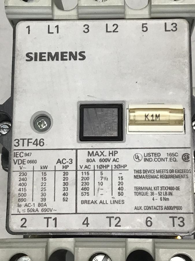 Used SIEMENS Contactor 3TF5022-OAK6 Used #140743
