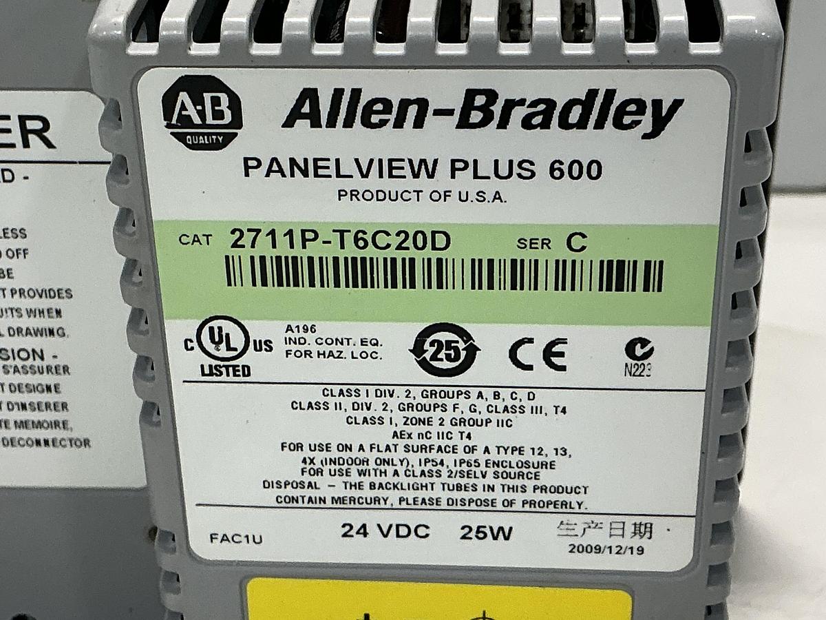 Used ALLEN BRADLEY 2711P-T6C20D