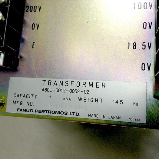Used FANUC Transformer A80L-0012-0052-02 #83971
