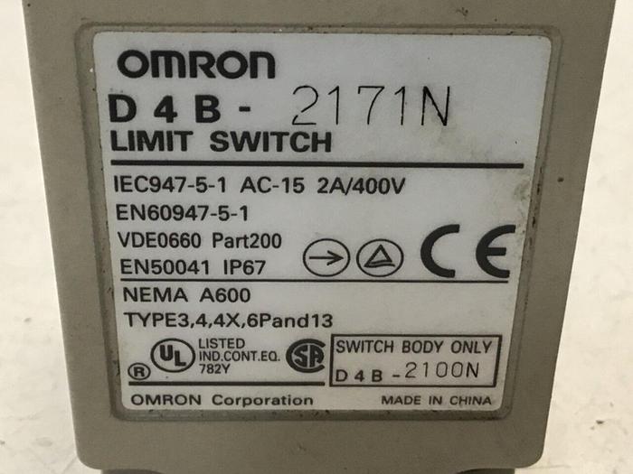 Used OMRON Limit Switch D4B-2171N #121563