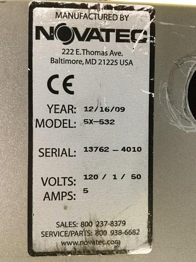 Used NOVATEC Material Loading System Control 5X-532 Used