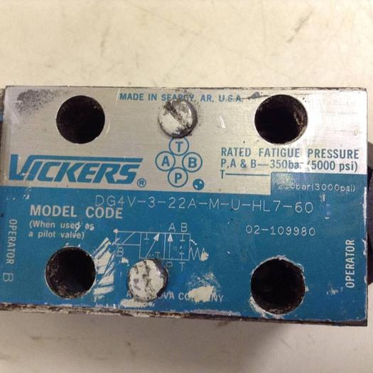 Used VICKERS Directional Hydraulic Valve DG4V322AMUHL760 Used