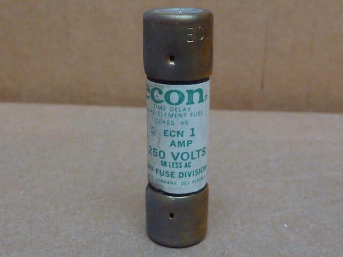 Used ECONOMY FUSE 1 Amp Economy Fuse ECN-1 #33687