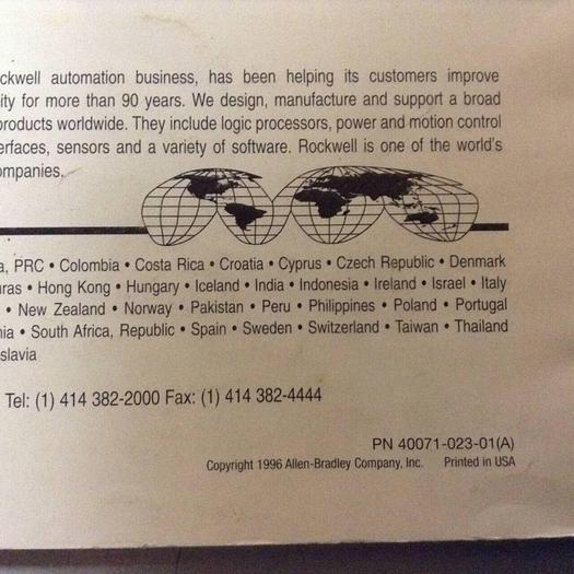Used ALLEN BRADLEY User Manual 1746-6.6.1 #70852