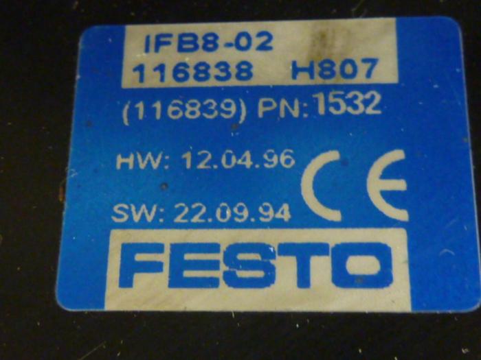 Used FESTO Control Block / Valve Terminal IFB8-02 #52824