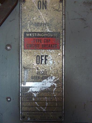 Used WESTINGHOUSE 40 Amp Bus Disconnect Switch CBP #32721