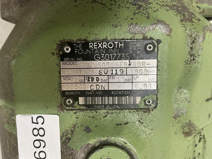 Used REXROTH AA10VS071DFR130RPKC62N00S0119 Pump Used #145985