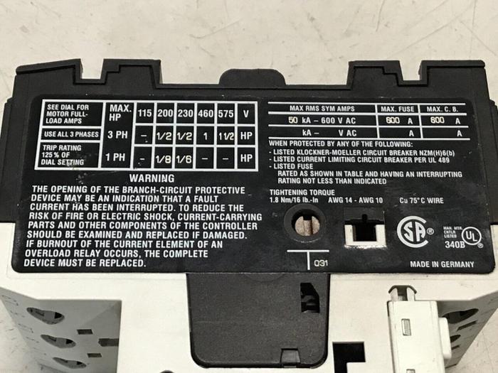 Used MOELLER Circuit Breaker Motor PKZM0-2.5 #128856