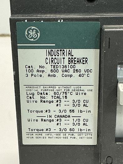 Used GENERAL ELECTRIC TED136100