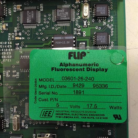 Used IEE Alphanumeric Fluorescent Display 03601-26-240 #71253