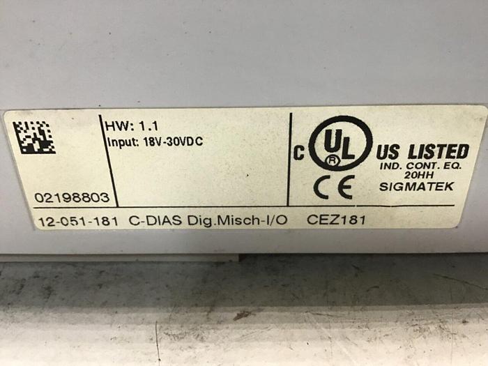 Used SIGMATEK Module 12-051-181 CEZ181 USED