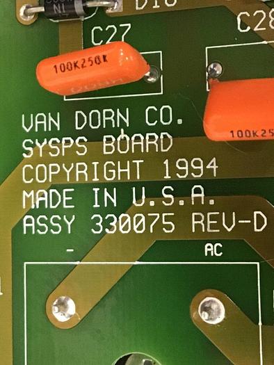 Used VAN DORN Power Supply 330075 Used