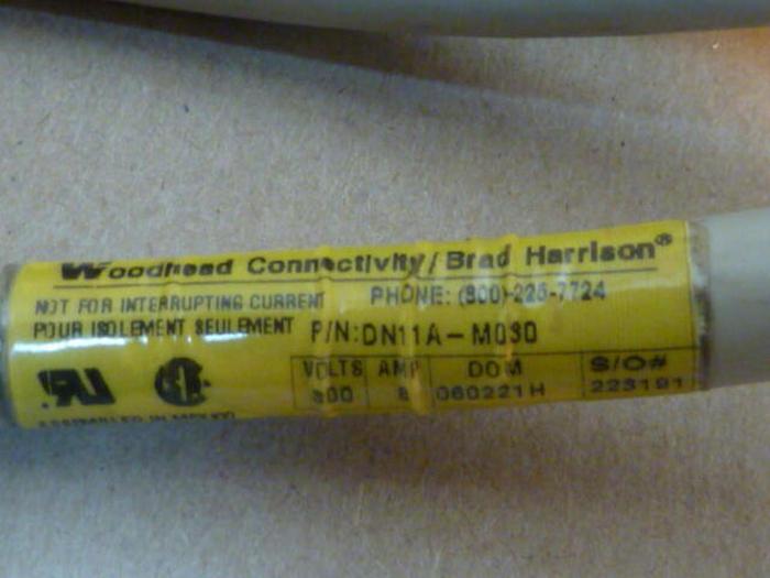 Used BRAD HARRISON / WOODHEAD Cable DN11A-M030 #38069