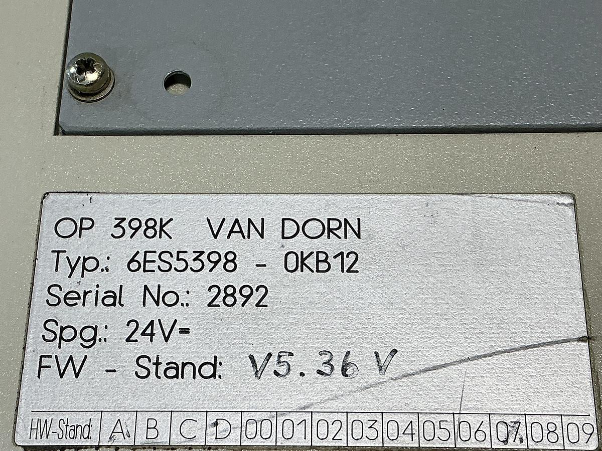 Used VAN DORN 6ES5398-0KB12