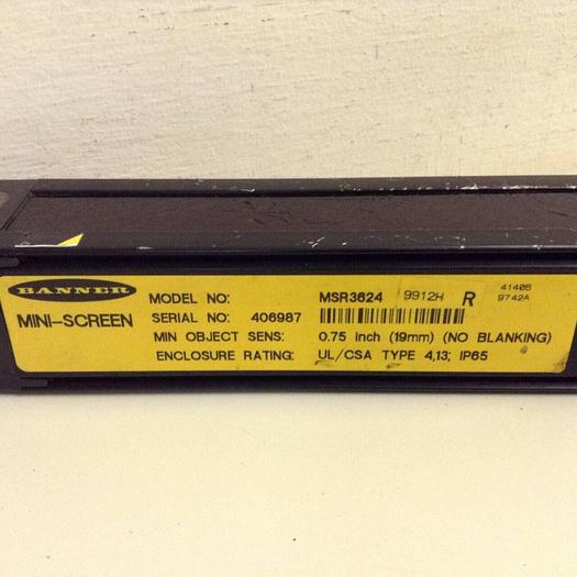 Used BANNER ENGINEERING Light Curtain Receiver MSR3624 #74612