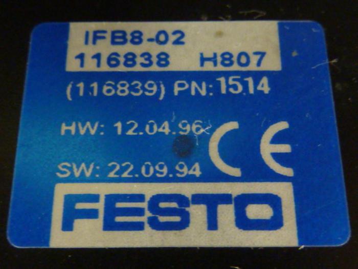 Used FESTO Control Block / Valve Terminal IFB8-02 #52812