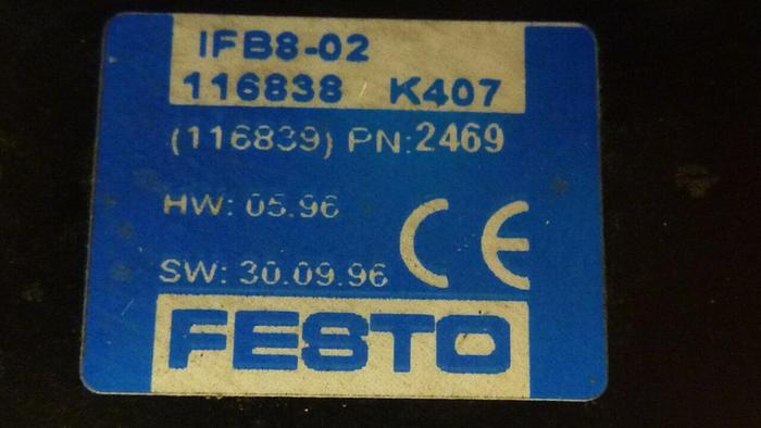 Used FESTO Control Block / Valve Terminal IFB8-02 #52728