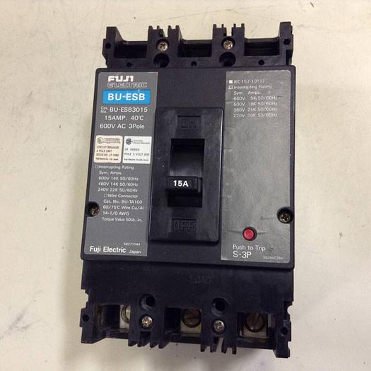 Used FUJI ELECTRIC 15 Amp Circuit Breaker BU-ESB3015 #84878