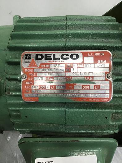 Used DELCO 1/3 HP AC Motor W/Blower T6100LA #133395