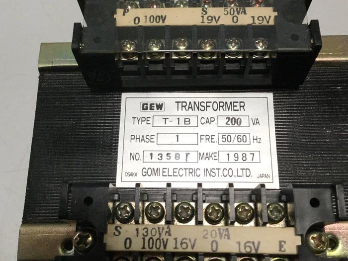 Used GOMI ELECTRIC 0.2 kVA Transformer T-1B 200VA #107853