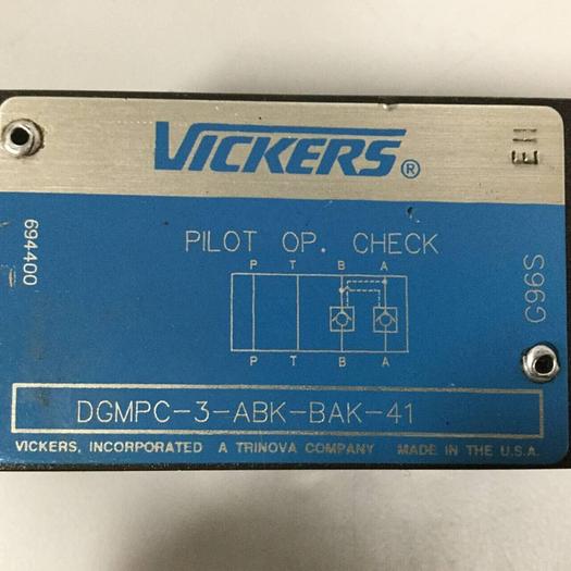 Used VICKERS Pilot Operated Check Valve DGMPC3ABKBAK41 #90510
