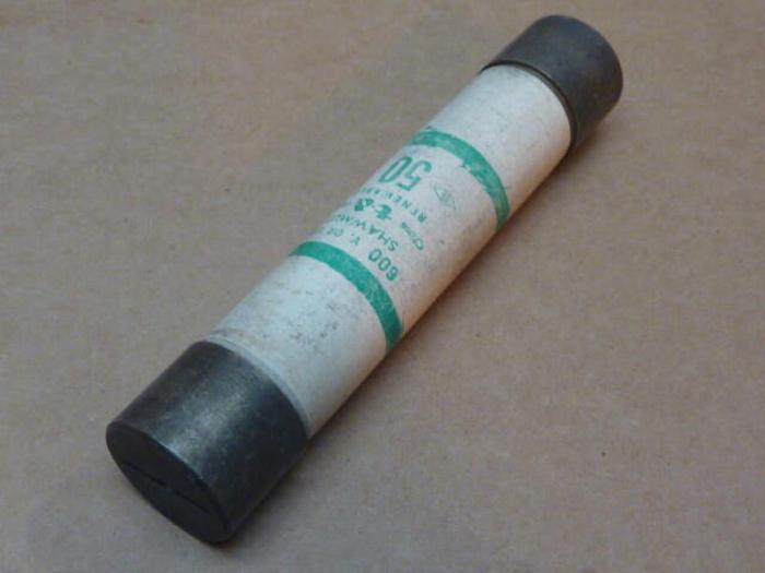Used SHAWMUT 50 Amp Renewable Fuse RFS50 #36405