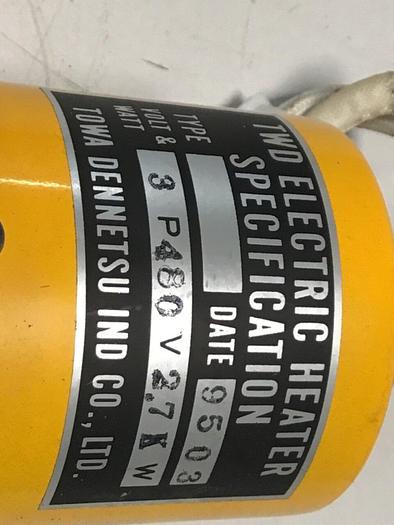 Used TOWA SEIDEN 2.7 kW Heater Element 3P480V2.7KW #126054