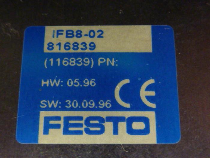 Used FESTO Control Block / Valve Terminal IFB8-02 #52816