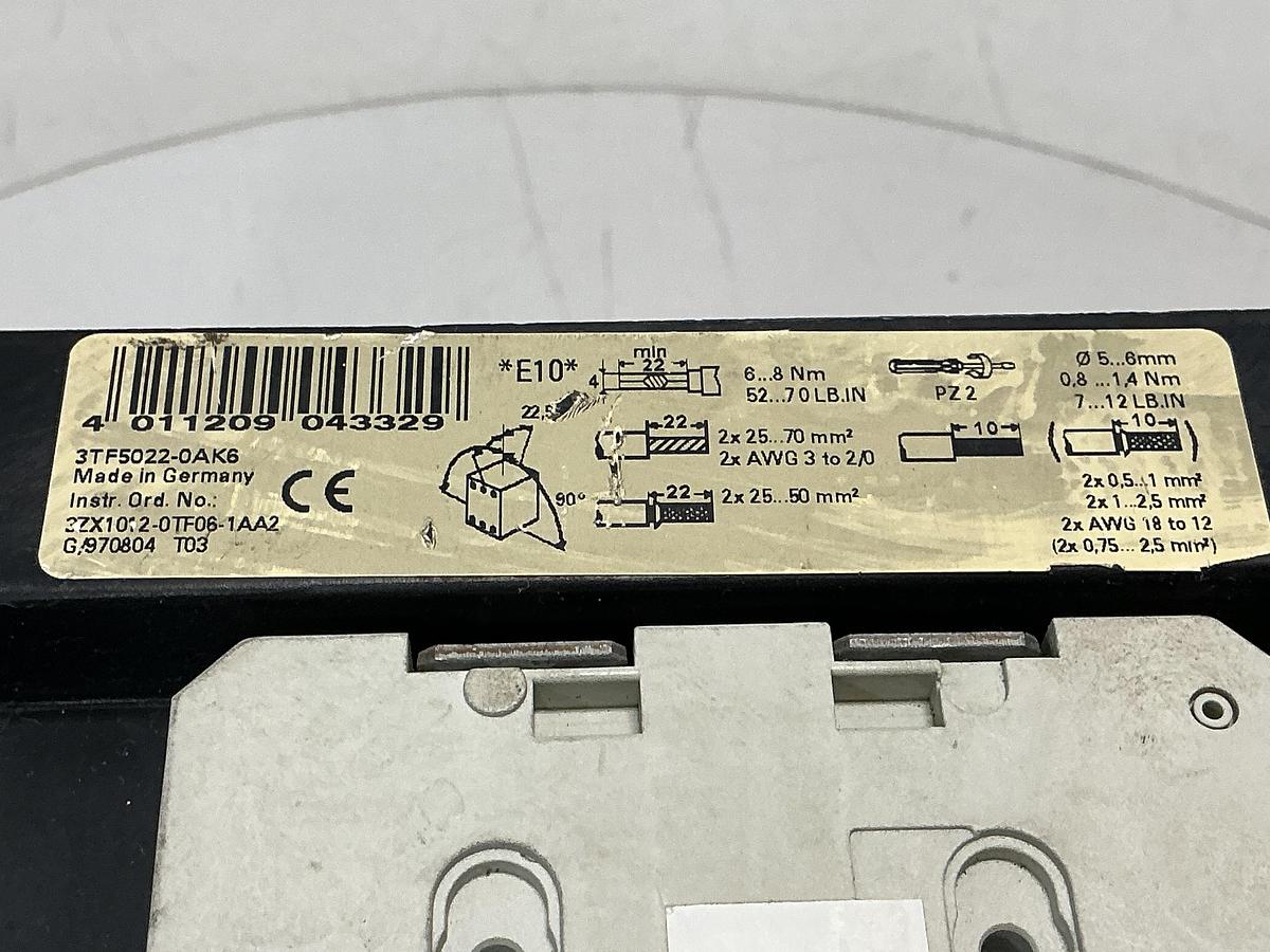 Used SIEMENS 3TF5022-OAK6
