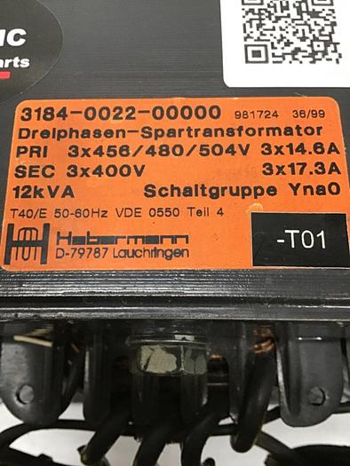 Used HABERMANN 12 kVA Transformer 3184-0022-00000 #124045