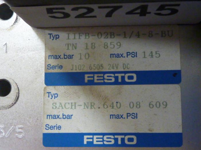 Used FESTO Control Block / Valve Terminal IFB8-02 #52745