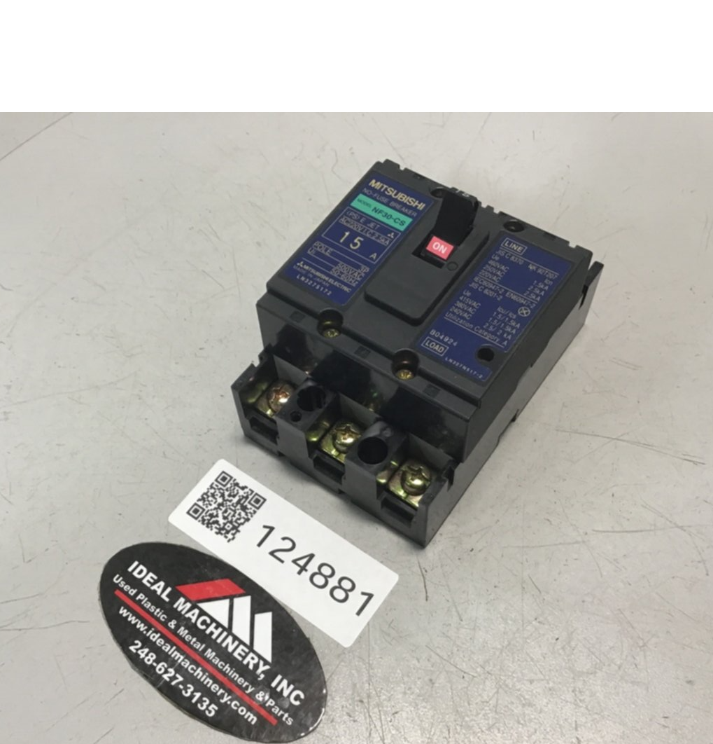MITSUBISHI 15 Amp Circuit Breaker NF30-CS-15 USED