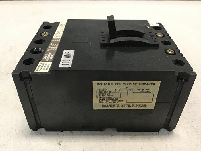 Used SQUARE D 100 Amp Circuit Breaker FAL36100 Used