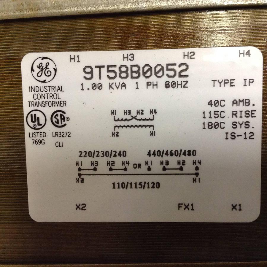 Used GENERAL ELECTRIC / GE 1.00 kVA Transformer 9T58B0052 USED
