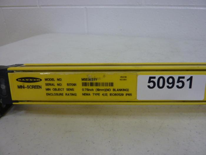 Used BANNER ENGINEERING Mini Screen Light Curtain MSE3624Y Used