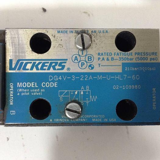 Used VICKERS Directional Hydraulic Valve DG4V322AMUHL760 Used