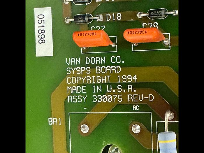 Used VAN DORN ASSY 330075 REV-D